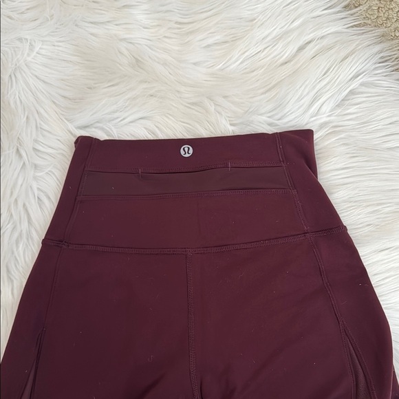 Lululemon High-Waisted Burgundy Leggings full length Size 4 - Picture 7 of 7